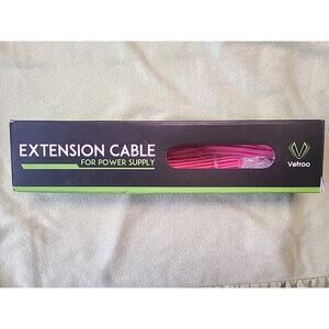 NEW Vetroo Power Supply Extension Cables Pack Pink 30 cm 18 AWG ATX CPU & PCI-E